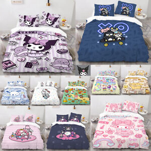Sanrio Family Duvet Cover Pillowcase Hello Kitty Kuromi Bedding Set Pillow Case