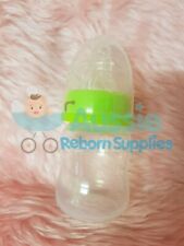Reborn Baby Unisex Lime Green Bottle Prop 60ml with NO FLOW baby Teat