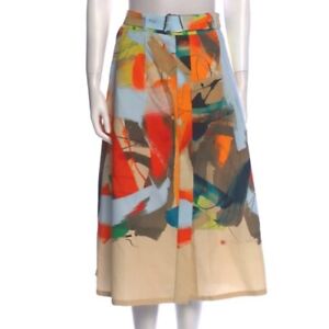Akris Printed Neutral Skirt