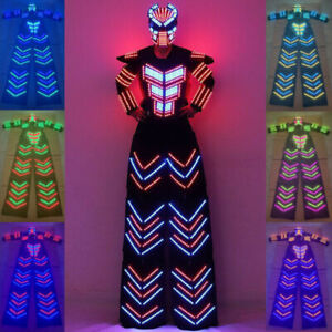 LED Robot Suit Clothes Stilts Walker Luminous Dance Cosplay Show Party Costume