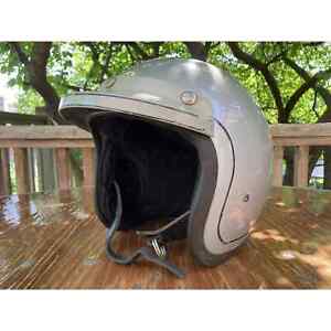 Vintage 70s BELL SUPER MAGNUM Motorcycle Helmet w/520 Visor 7 3/8