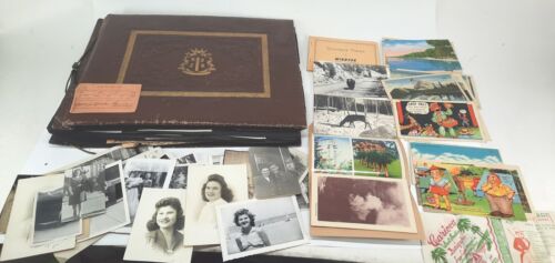 Lot WW2 Memorabilia Photo Album Photos Postcards Souvenirs
