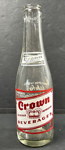 New ListingCrown beverages soda bottle 7 oz Crown Bottling Co erie pa Vintage (ONE BOTTLE)