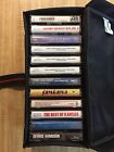 Lot Of 12 Classic Rock Rock Pop Cassettes In Canvas Carry Case