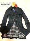Burberry Blue Label Trench Coat Nova Check Waist Belt with Liner 36 From Japan