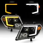 Switchback LED Tube Signal Projector Headlights For 2009-2021 Nissan Frontier