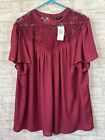 NWT Torrid Purple Georgette With Lace Detail Flutter Sleeve Top Size 3