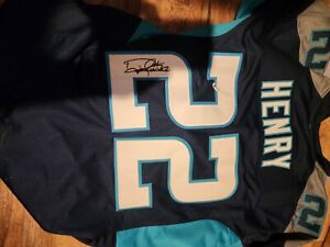 Titans Pro Bowler DERRICK HENRY Signed Custom Replica Tennessee Jersey AUTO BAS