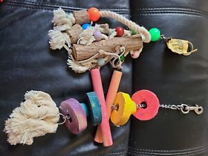 Bizzy Bird LOT of 2 Small Medium Sm Animal Parrot Toys NEW Rope Rawhide Toys...