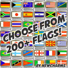 Country FLAG ITALIAN CHARM for your bracelet choose from 200+ World Flags 9mm