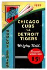 1935 Chicago Cubs Detroit vs Detroit Tigers World Series Program Wrigley Field
