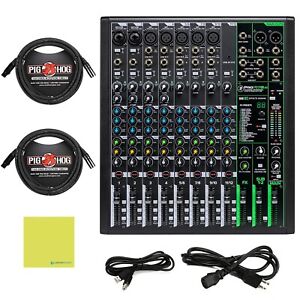 Mackie Mixer ProFX12v3 12-Channel Analog Mixer with USB Bundle with 2Pack of ...