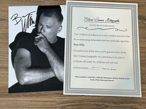Bruce Willis autographed 8x10 photo, signed, authentic, Die Hard, COA