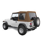 Jeep Soft Top for 88-95 Wrangler YJ w/Tinted Windows in Spice Denim (For: Jeep Sahara)