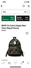 Bape Happy New Years First Camo Backpack A Bathing Ape Back Pack *Rare* Used