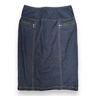 ROAM Denim Pencil Skirt Womens Size 6 Stretch Blue Back Zipper