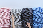 Chunky Cotton tube yarn DIY Arm Knitting Giant Bulky Yarn Super Soft TAUPE