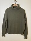 360 cashmere Turtleneck Sweater sz M green cable knit long sleeve NEW