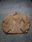 Vintage Gap Leather Jacket Size Large Mens Light Brown Full Zip Pockets Y2K