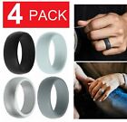 4 Pack Silicone Wedding Engagement Ring Men Women Rubber Band Gym Sports US