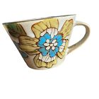 Studio Art Pottery Hand Made Coffee Mug Artist multicolor floral 10 oz