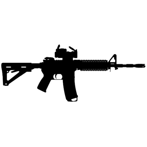 AR15 Sticker | Rifle Silhouette Decal | 2nd Amendment Vinyl Die Cut | Car Truck