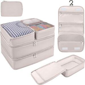New Listing8 Piece Travel Packing Cubes in Beige