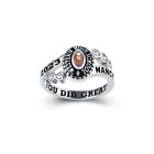 Simulated Diamond Silver Sterling Ladies High School and Graduation Class Ring