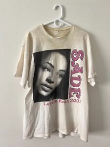 Sade Lover Rock 2001 Vintage White T-shirt XL