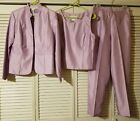Sag Harbor 3-Piece Lightweight Jacket Blouse Pants Set Lavender Shimmer 10