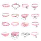 1pc Pink Sexy Collar Choker Heart Chains PU Leather Necklaces Jewelry