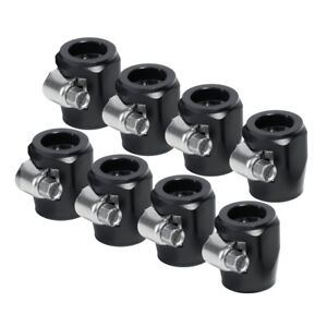 8Pcs 6AN Flexible Rubber Hose Clamps Finisher Clamp for 3/8 Fuel/Gas/Oil Hose