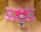Any Size Choker Collar Pink Bunny Lace Kitty Kawaii Bell Plus Anime Cartoon Gems