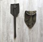 AMES 1945 WW2 US Military Entrenching Tool SHOVEL w/Canvas Leather Cover Holster