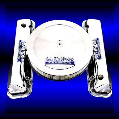 Chrome Valve Covers and Air Cleaner Combo Fits Ford 429 460 Engines Hp Emblems