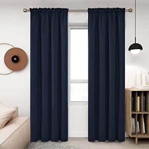 New Listing Navy Curtains 84 Inch Long for Bedroom - Thermal 42x84 Inch Navy Blue