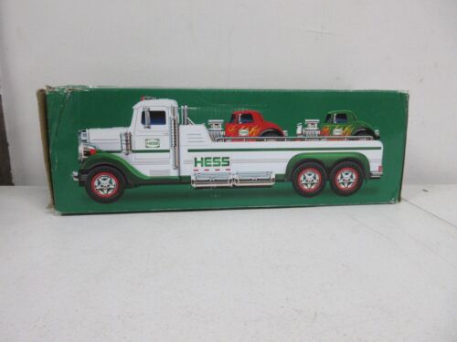 DAMAGED BOX Hess Toy Truck 2022 Flatbed Truck and Hot Rods  good condition B10S2