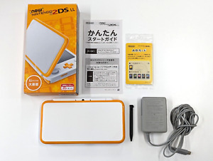 B43 Nintendo new 2DS LL XL console White x Orange Box AR card pen Working
