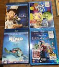Lot Of 4 Disney Pixar Dvd & Blu-ray Inside Out Is New Finding Nemo Fantasia