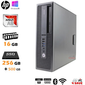 HP A8-9600/ 16GB RAM/ 256GB SSD + 500GB/ 705 G3 WiFi Desktop Computer Windows 11