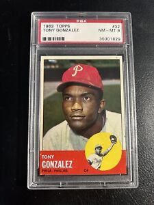 New Listing1963 Topps Series 1 #32 Tony Gonzalez Phillies PSA 8