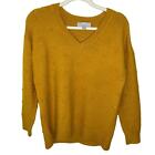 Carolyn Taylor Mustard Yellow Dot Sweater Long Sleeve Comfortable Womens Medium