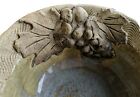 New ListingArt Studio Pottery Bowl Signed by Artist Rustic Grapes on Edge  6.5