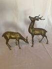 Large Brass Buck and Doe Deer pair Vintage Figurines/Sculptures set of two Decor