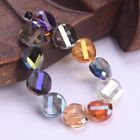 10pcs 12mm Twist Coin Faceted Crystal Glass Loose Beads For Jewelry Making DIY
