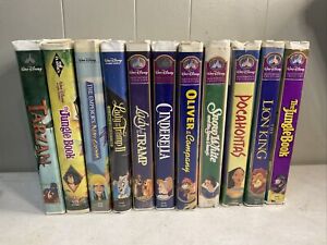 Lot Of 10+1 Disney Vhs Tapes Children's Movies Classic Films 7 M. P., 1 Diamond