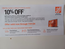 HOME DEPOT 10% Off  Instore or online with HD CC max $200 Expire: 7/31/2024