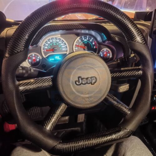 Custom Carbon Fiber Napa Leather Steering Wheel For Jeep Wrangler  2008-2011 (For: 2010 Jeep Wrangler)