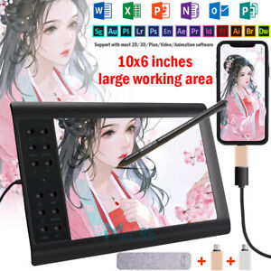 Digital Graphic Drawing Tablet with 10x6 inches Screen for Windows/Mac OS/Linux