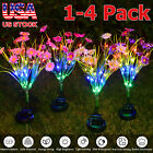 1-4 PACK LED Solar Flower Lights Outdoor Garden Stake Landscape Decor Lamp USA